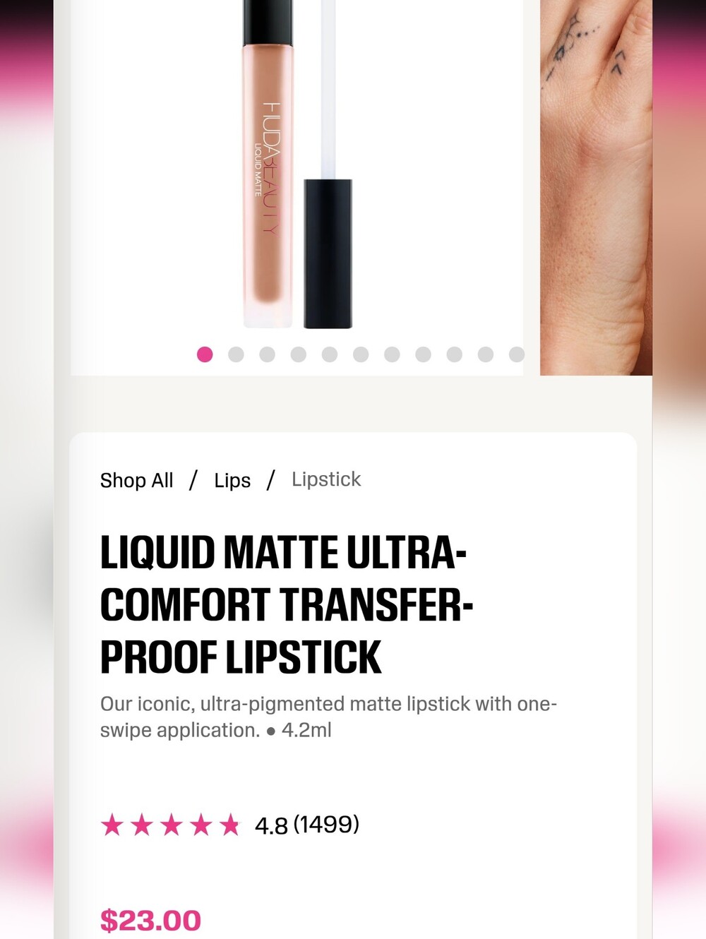 HUDA BEAUTY Liquid Matte Ultra-Comfort Lipstick — Sugar BOO